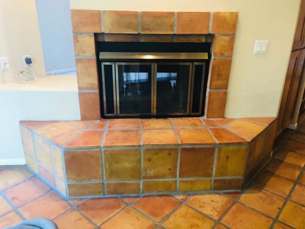 fireplace tile removal for a fireplace